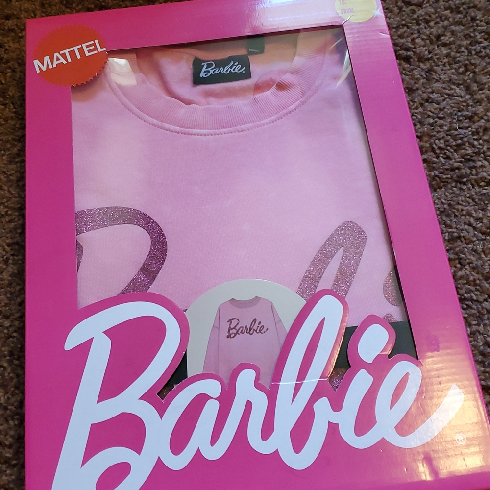 Barbie Pink Glitter Logo Tee